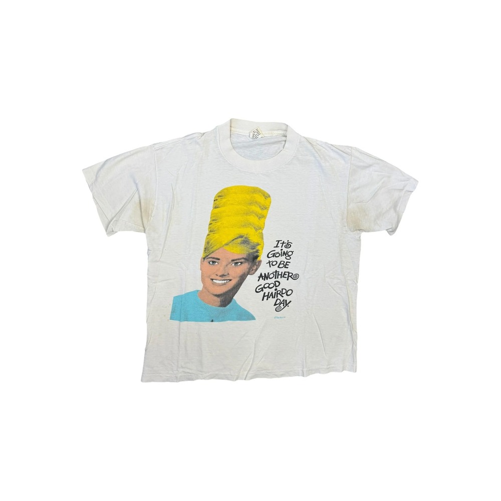 Stanley Desantis T-Shirt Mens Large White Good 80s Another Good Hairdo Day Tee